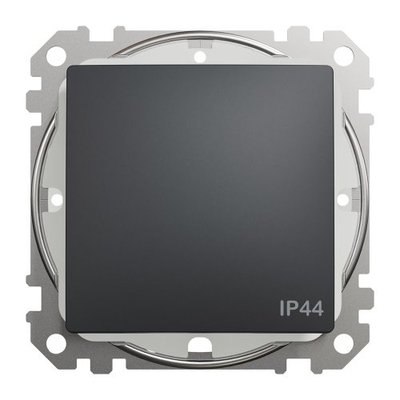 Одноклавішний прохідний перемикач IP44, 10А-250В, Чорний, Sedna Design SDD214106 SDD214106 фото