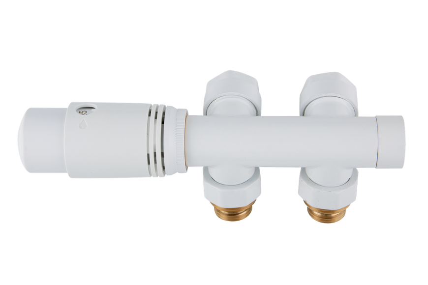 Термостатичний комплект Duoplex Invena для нижнього підключення білий CZ-89-015 фото