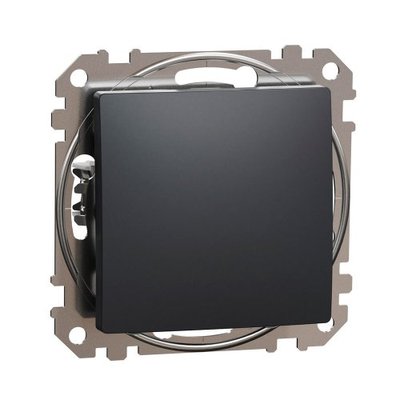Одноклавішний вимикач 10А-250В, Чорний, Sedna Design SDD114101 SDD114101 фото