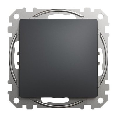Одноклавишный кнопочный выключатель, Sedna Design, Черный, SDD114111 SDD114111 фото