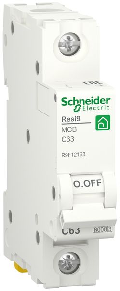 Автоматичний вимикач 6kA 1P 63A C, Resi9 Schneider Electric R9F12163 R9F12163 фото